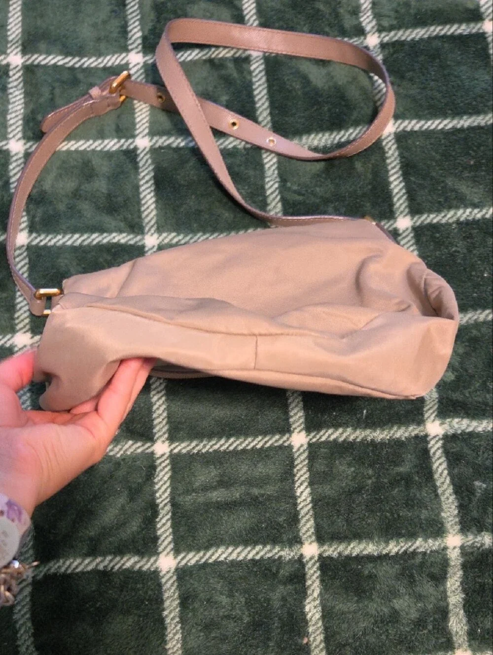 Marc By Marc Jacobs New York Taupe Crossbody Shoulder Bag Gold Hardware